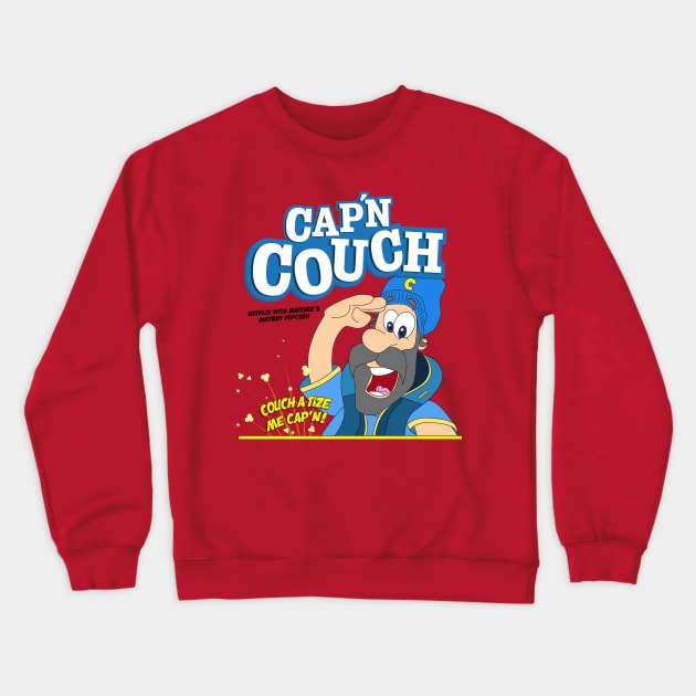 Cap'n Couch Crewneck Sweatshirt by orangeartista